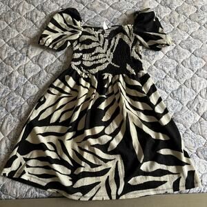 H&M Black and White Zebra Print Mini Dress